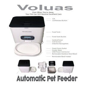 🛑 VOLUAS Automatic ➕🆒 PET FEEDER Timer Auto Cat Dog BOWL Control 💸BUY NOW‼️